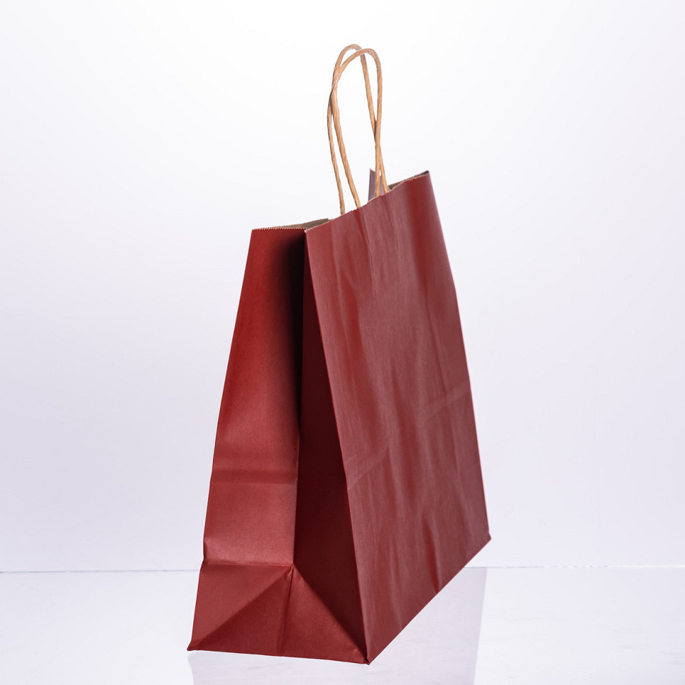 Набір подарункових крафтових пакетів з паперу 12 (шт.) гарні пакети для подарунків 31×12×25 (см) Червоний HP-10359-2R Київ - фото 2