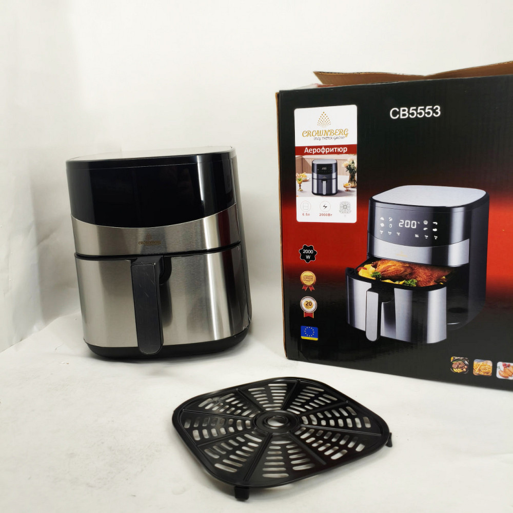 Фритюрница без масла и жира Crownberg CB-5553 6.5Л 1600Вт, Мульти фритюрница, Аэрогриль для мяса QY-70 Львов - изображение 13