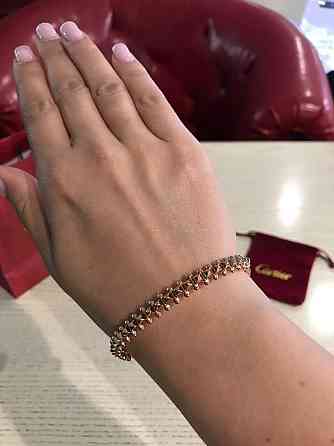 Брендовий браслет зубчики Cartier у рожевому золоті/Малюнок браслет із зубчиками Одеса