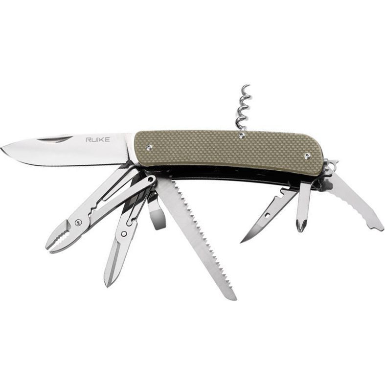 Багатофункціональний ніж Ruike Criterion L51, (8.5 см) 12C27 / G10 зелений, 23 інстр. Київ - фото 2