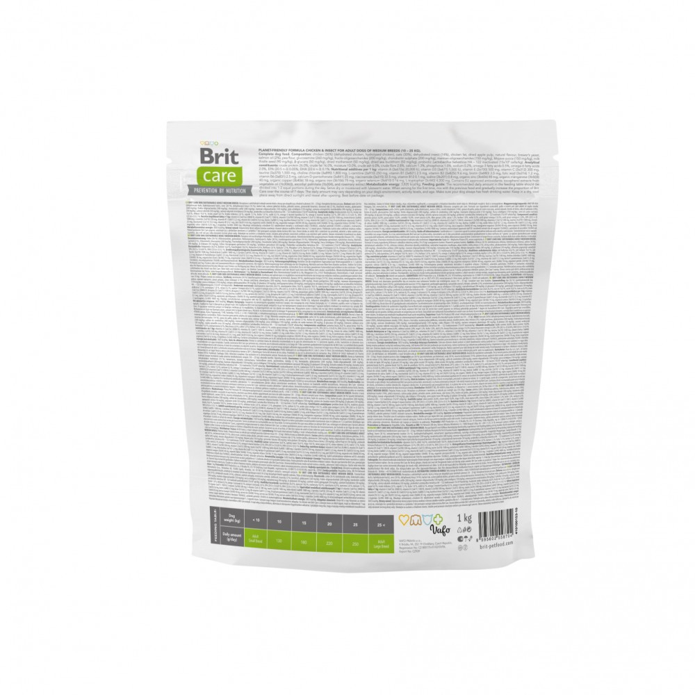 Сухой корм Brit Care Dog Sustainable Adult Medium Breed для собак средних пород, с курицей и насекомыми, 1 кг Винница - изображение 2