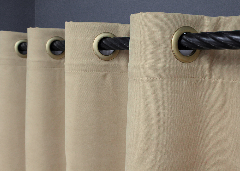Комплект штор на люверсах VR-Textil Микровелюр Petek № 1491ш 150х280 см 2 шт Бежевый (37-0215) Киев - изображение 6