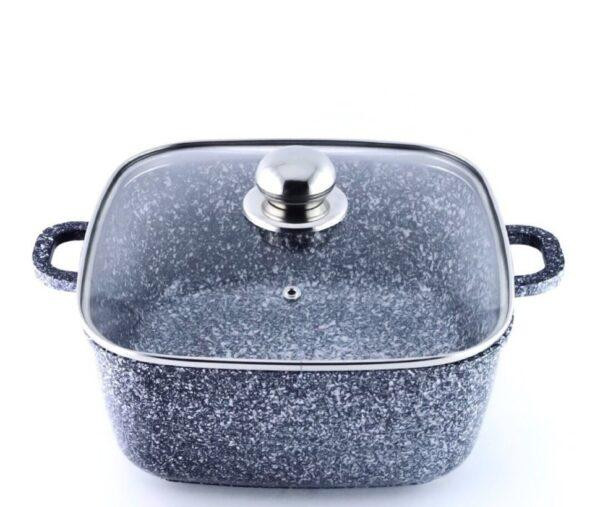 BN-327 (6)-Кастрюля с крышкой 7л,Квадрат, Гранитное покр. светлое Одесса - изображение 1