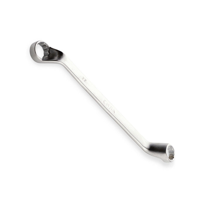 Ключ накидний вигнутий 19х22 мм CrV satine Мукачево - фото 1