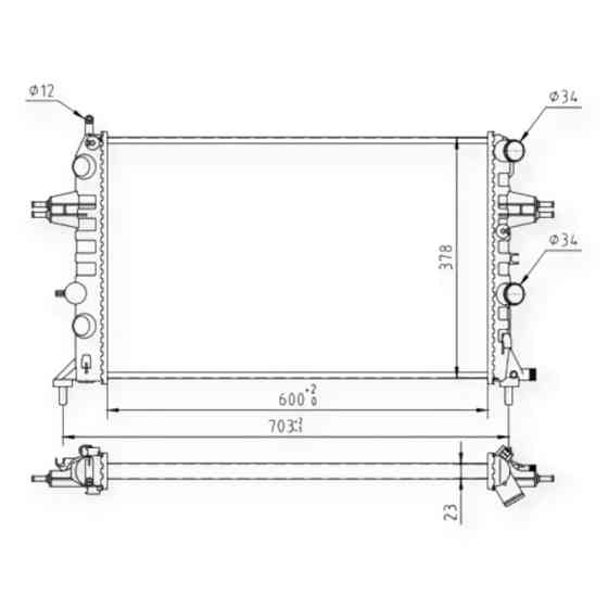 Радиатор охлаждения двигателя автомобиль Опель Astra G 1.2-1.4i 98- 390146 Мукачево