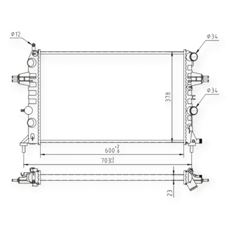 Радіатор охолодження двигуна автомобіль Опель Astra G 1.2-1.4i 98- 390146 Мукачево - фото 1