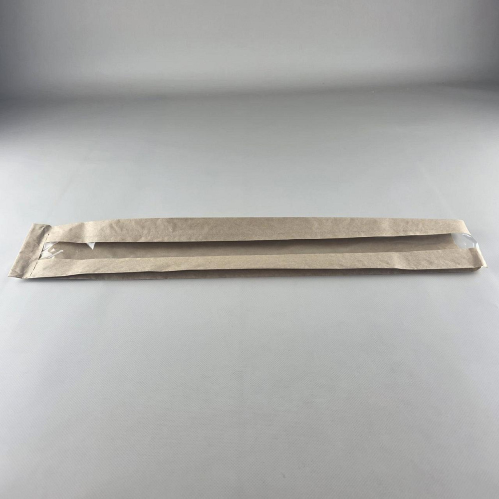 Бумажные пакеты крафт с прозрачным окошком  9/4*57 бурый (100 шт) Харьков - изображение 1