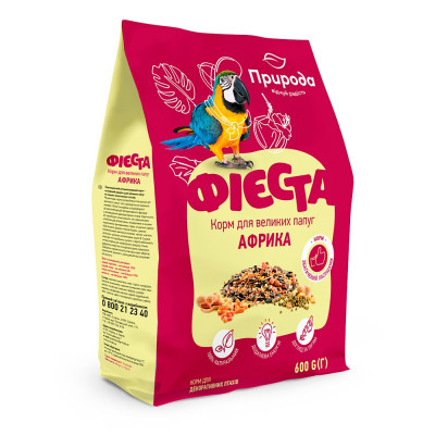 Корм для птиц Природа Фиеста «Африка» для крупных попугаев 600 г (4823082413898) Винница - изображение 1