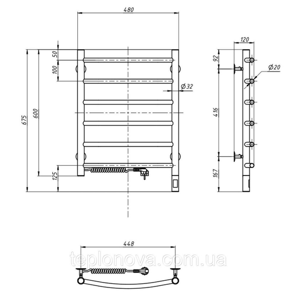 Сушарка для рушників Камелія 480х600 Sensor ліва з таймером Чернівці - фото 3