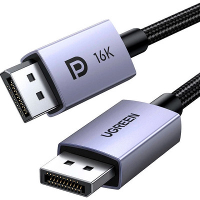 Кабель мультимедійний DisplayPort M to DisplayPort M 1.0m 16K DP118 black Ugreen (15383) Вінниця - фото 1