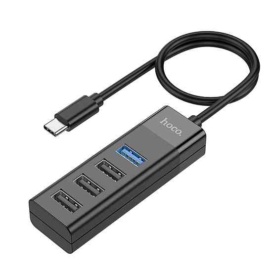 Кабель-перехiдник HOCO HB25 Easy mix 4-in-1 converter(Type-C to USB3.0+USB2.0*3) Black Київ