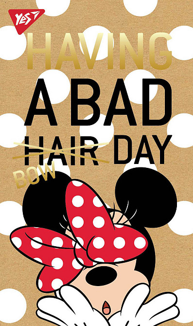 Блокнот А7+/80 арк."Yes" # клей, СМИК+білила+фольга Minnie gold крафт, 891453, шт Київ - фото 1