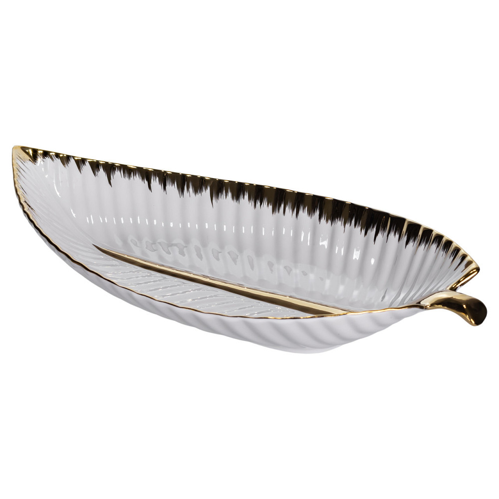 Yiwu Порцелянове блюдо для сервірування стола у формі листя 35×18.5×5 (см) блюдо для подавачі з Коломыя - изображение 6