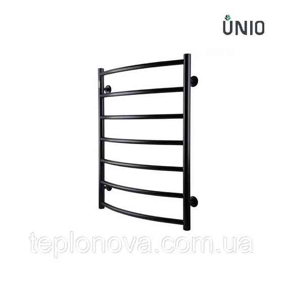 Полотенцесушитель Черный Нержавейка UNIO 700x530-7 Лесенка Дуга Елит Черная Черновцы