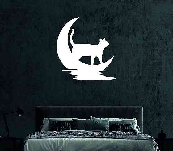 Декоративное настенное 3D Панно «Кот» Декор на стену с объемом 90*84 см, Белый Киев