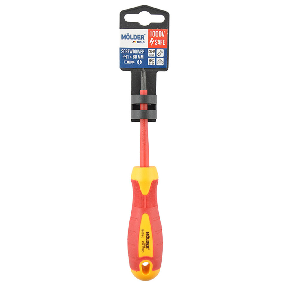 Викрутка Molder хрестова діелектрична VDE 1000В, PH1x80mm Киев - изображение 1