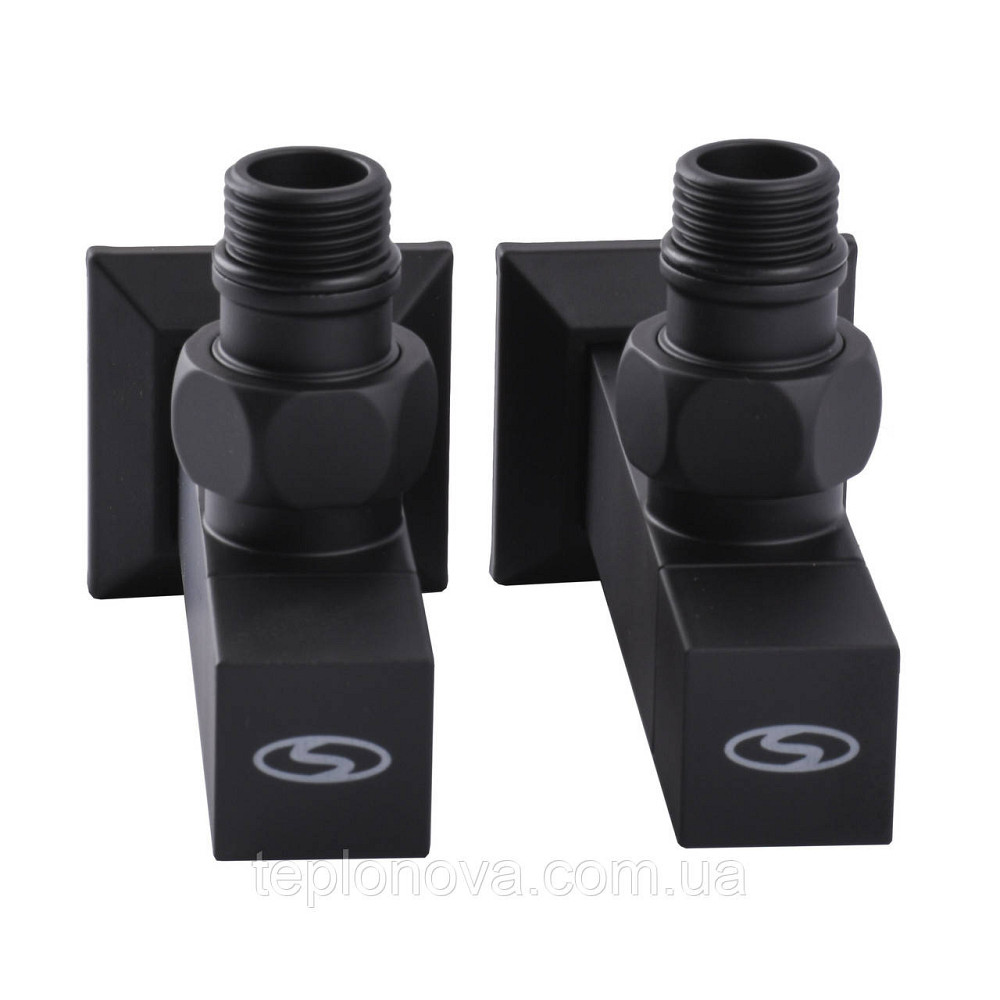 Набор Кран полуоборотный угловой с американкой SOLOMON LUX 1/2″ CUBE BLACK 8888 (1уп) Черновцы - изображение 2