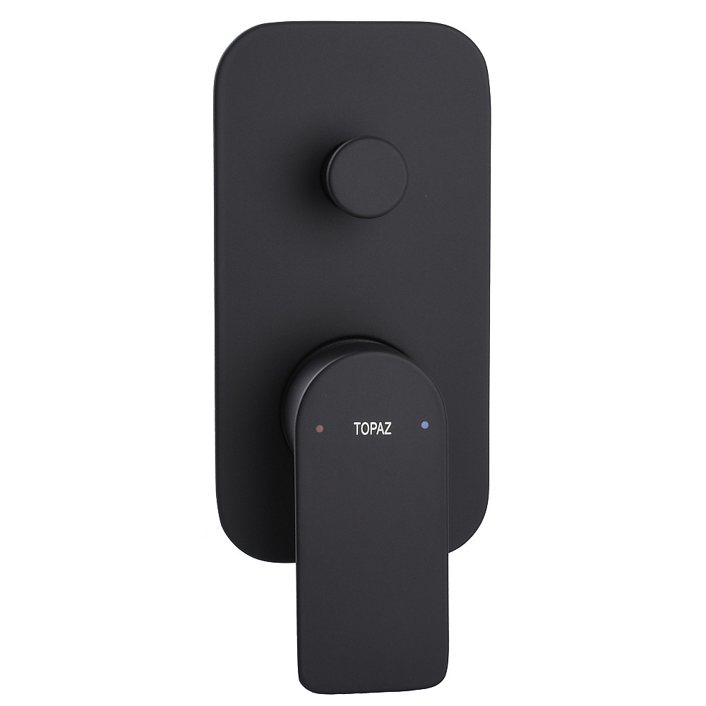 Змішувач для ванни вбудований TOPAZ SARDINIA TSG 08202-V-H20-BL- 2 виходи, вилив190мм.Чорний Тернопіль - фото 2