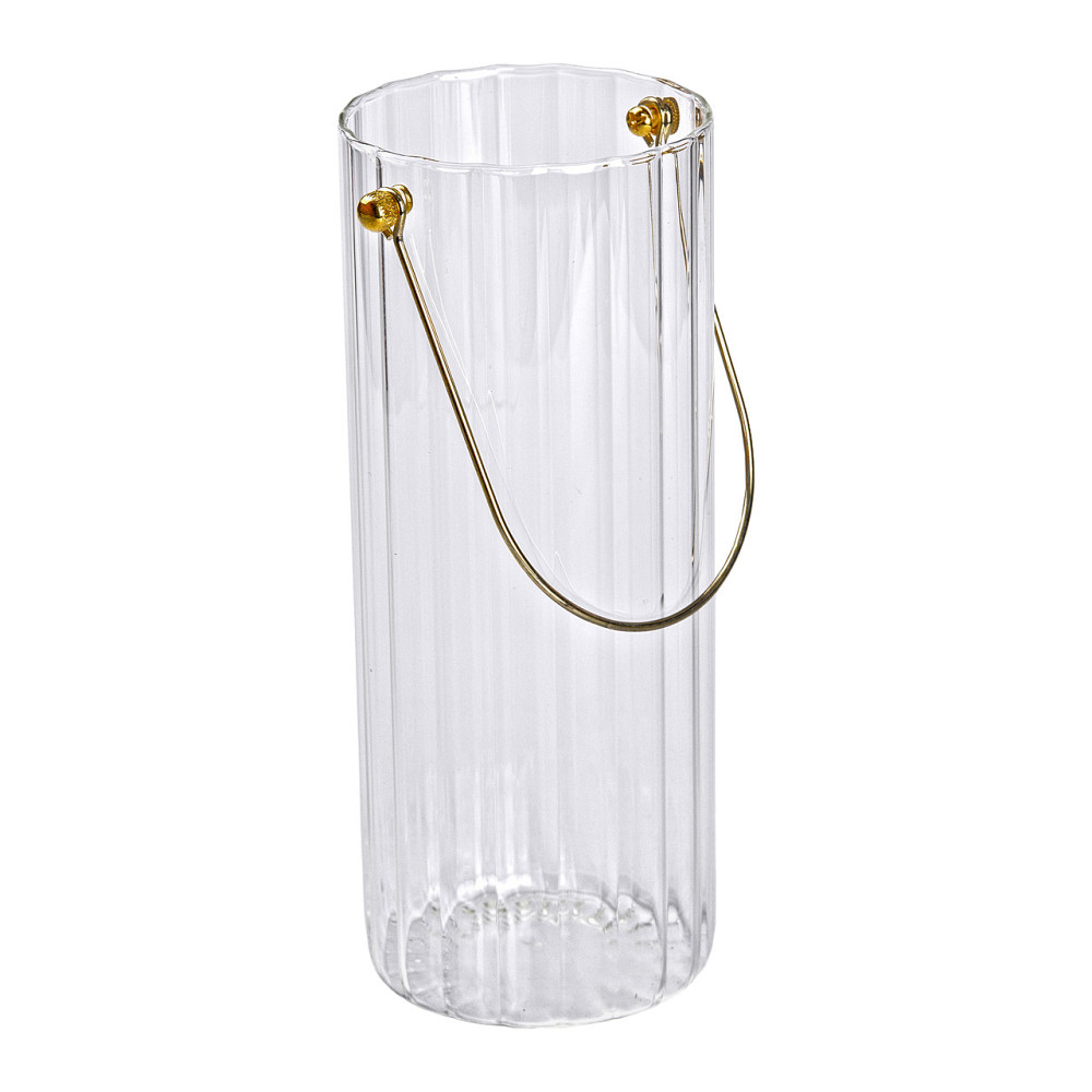 Yiwu Декоративна скляна ваза для квітів з ручкою 29 см HP-1726 Коломия - фото 2