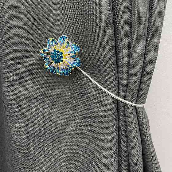 Магніти для штор та гардин "Flowers" набір 2 шт Бірюзовий з золотистим (81-200) Київ