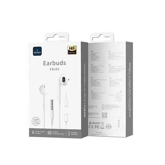 Навушники дротові WIWU EB101 Wired earphone (3.5mm) White Одеса