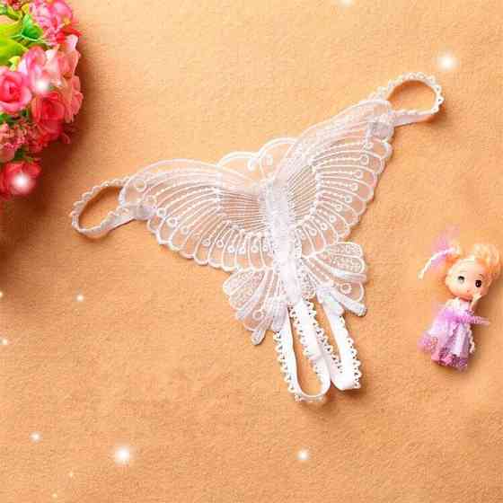 Стринги бабочка - Белый - XS/S/M– Эротическое бельё Винница