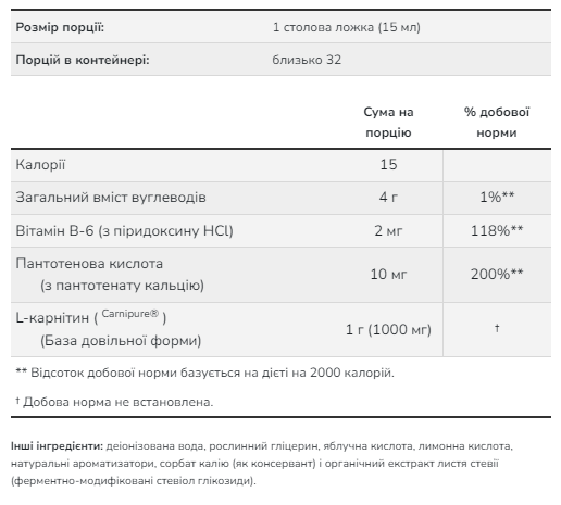 Carnitine Liquid - 16 oz (Tropical Punch) Луцьк