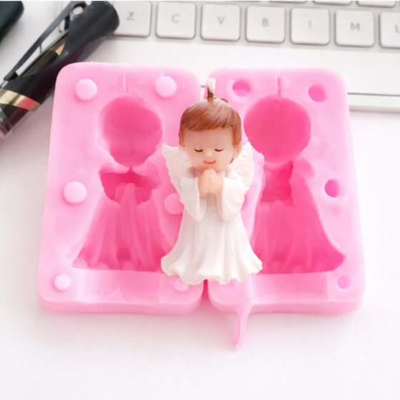 Молд силіконовий Ангел 75 на 47 мм рожевий Київ