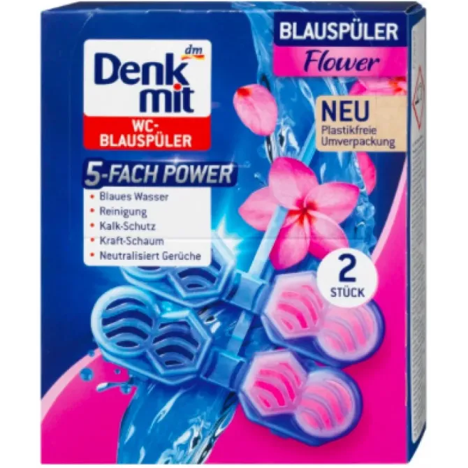 Блок в туалет Denkmit WC-Stein Blauspüler Flower Цветочный всплеск, 2 шт. 96 g Львов - изображение 1