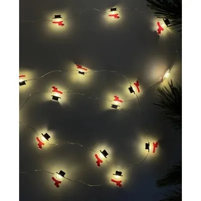 Гирлянда Chomik Струна Снеговик 2.2 м 20 LED Теплый белый (5900779880207) Винница - изображение 4