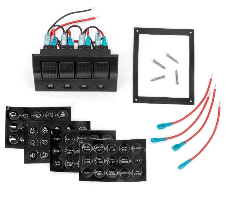 Панель Переключателей С Автоматами И Led 4 Переключателя для лодок катеров Киев - изображение 3