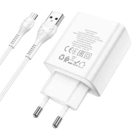 СЗУ сетевое зарядное устройство HOCO C102A 4USB/2,1A с кабелем для зарядки USB - MicroUSB, Белый Каменец-Подольский