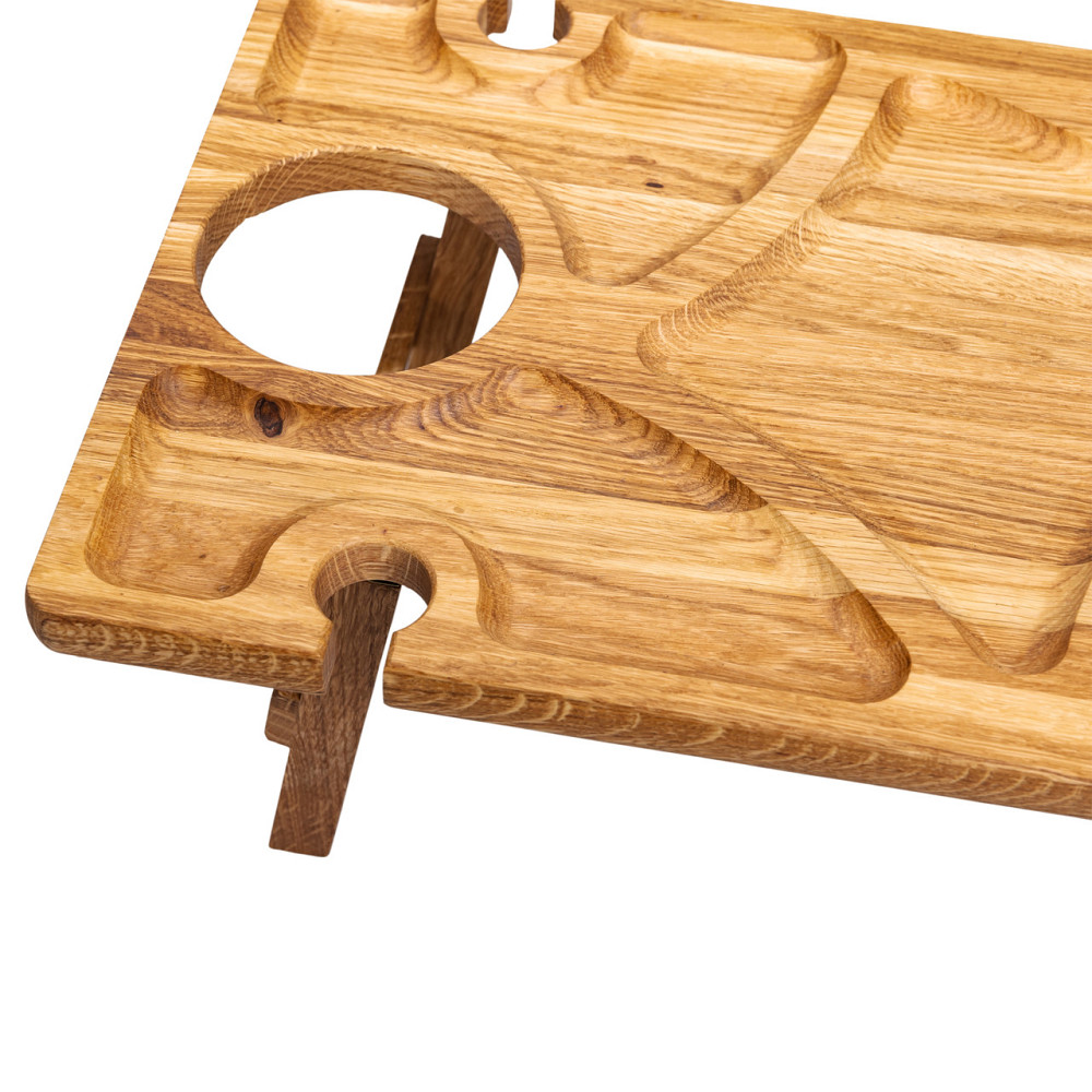 Lugi Винний столик-менажниця з дерева 50×30 см прямокутний на ніжках дуб Коломыя - изображение 4