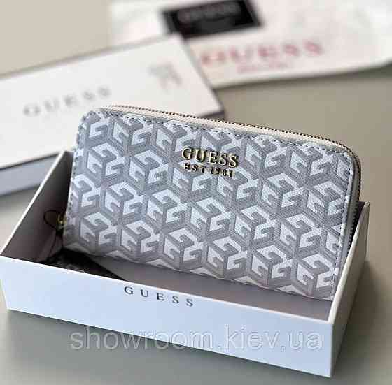 Женский кошелек на молнии Guess (7594) белый Киев