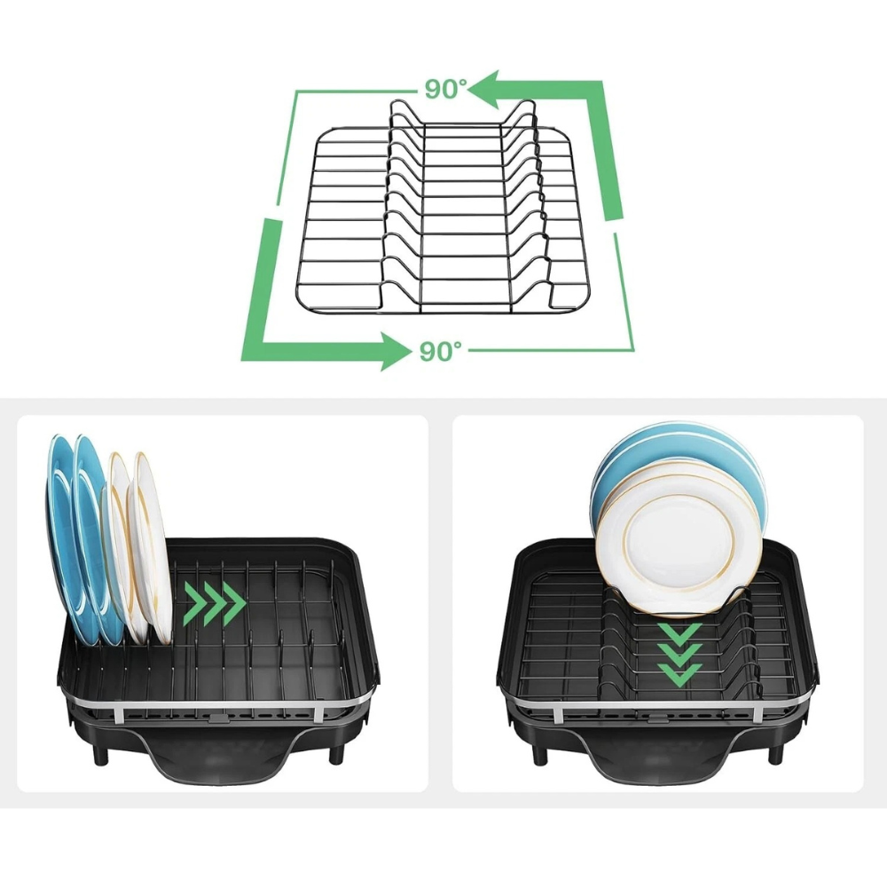 Сушилка для посуды на кухню,выдвижная, трансформер с поддоном для воды для посуды и столовых приборов,черная Каменец-Подольский - изображение 4