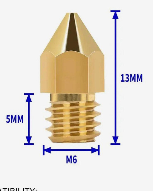 Латунні сопла XMSJ MK8, 0,4 мм, для 3d принтера Київ - фото 2