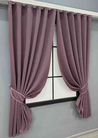Комплект коротких штор VR-Textil Блекаут Midnight № 1231ш Марсала 140х170 см 2 шт (35-0457) Київ