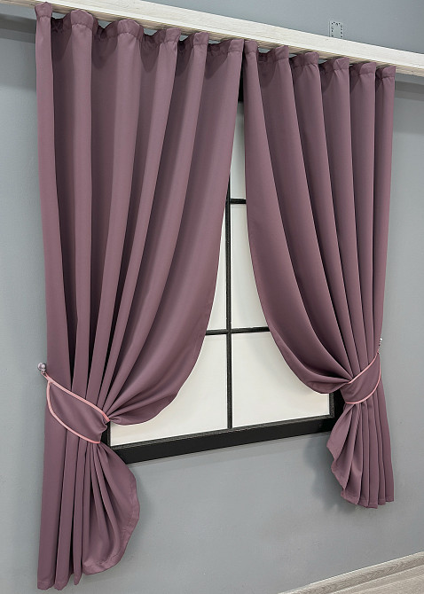 Комплект готовых штор VR-Textil Блэкаут Midnight № 1231ш Марсала 140х170 см 2 шт (35-0457) Киев - изображение 2