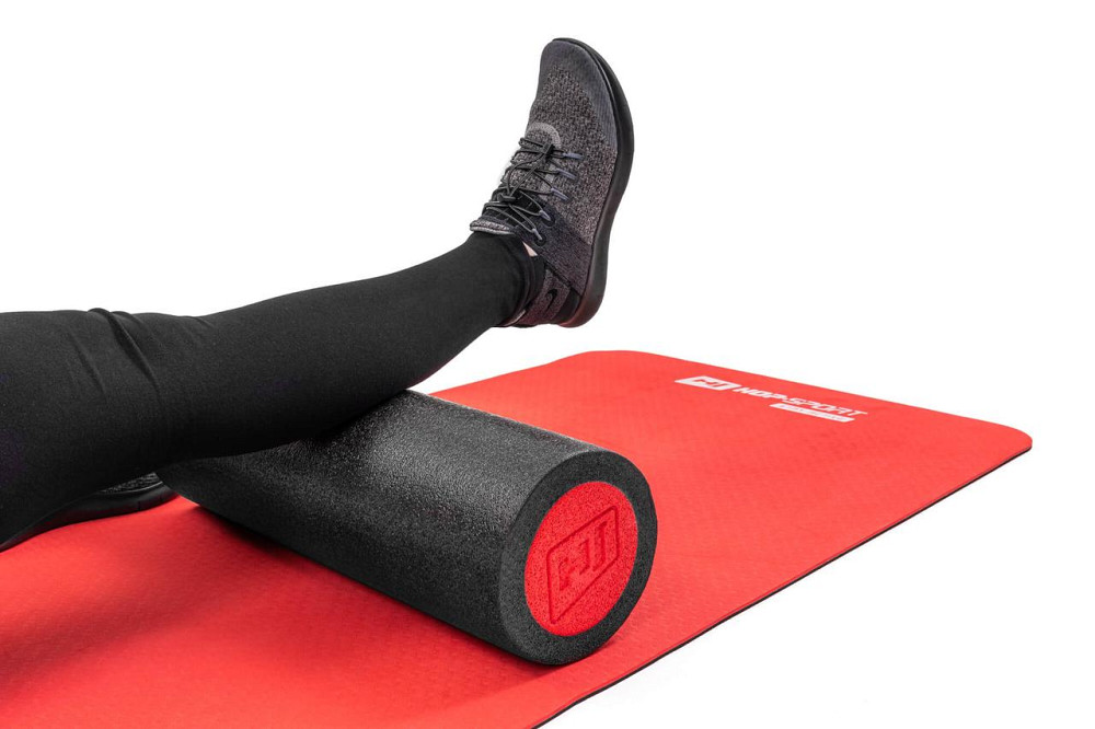 Масажний ролик (валик, роллер) Hop-Sport EPE 45см чорно-червоний Київ - фото 6