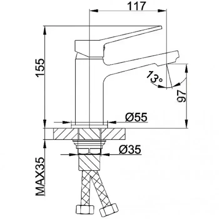 Смеситель для умывальника Frap F1062 черный Киев - изображение 6