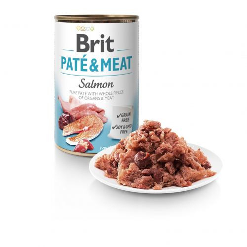Корм влажний Brit Care Pate and Meat для дорослих собак з лососем 400 г Київ - фото 2