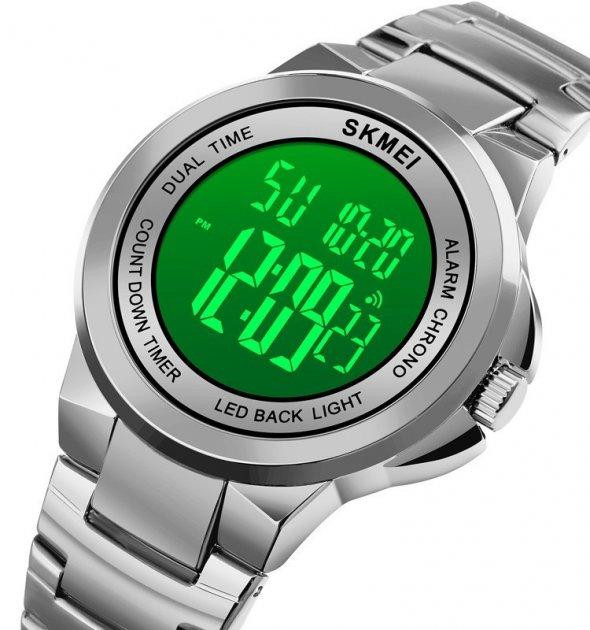 Мужские наручные часы Skmei 1712 Серебристый с черным циферблатом Винница - изображение 4
