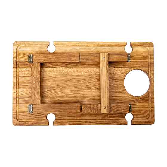 Винний столик-менажниця з дерева 50×30 см прямокутний на ніжках дуб BWS500180 Київ