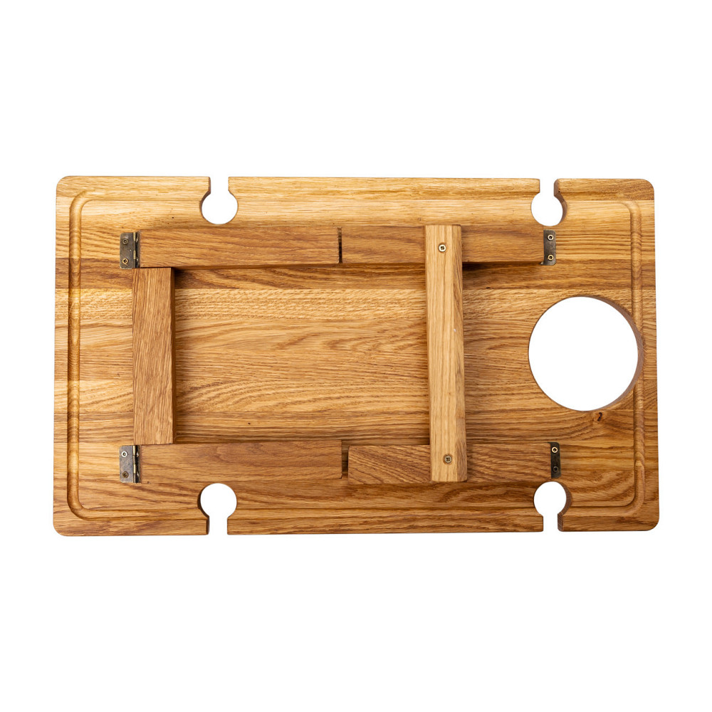 Винний столик-менажниця з дерева 50×30 см прямокутний на ніжках дуб BWS500180 Київ - фото 6