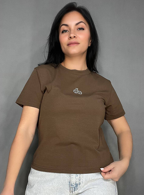 Футболка жіноча A-N 911-20 середня довжина вишня камінчики one size, коричневий, one size Київ - фото 10