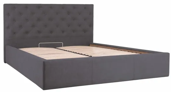 Кровать Двуспальная Coventry Comfort 160 х 190 см Мисти Dark Grey С подъемным механизмом и нишей для белья Темно-серый Киев