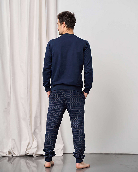 Мужской теплый домашний костюм со штанами в клетку - Байка Tom John 93378 XXL Киев - изображение 5