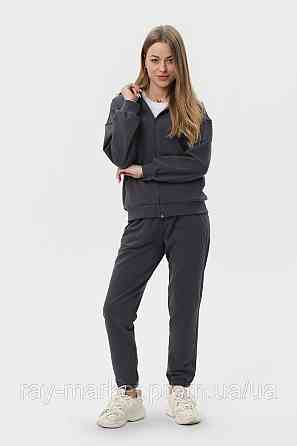 Костюм жіночий худі на блискавці та штани темно-сірий RAY PREMIUM LOOSE U0809 (U0809W-Dark Grey) S Київ