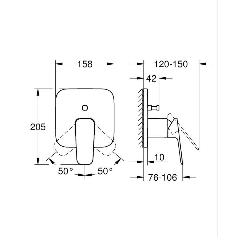 Змішувач одноважільний прихованого монтажу для ванни Grohe Cubeo з перемикачем на 2 положення  ( 1017782430 ) 37349 Харків - фото 6