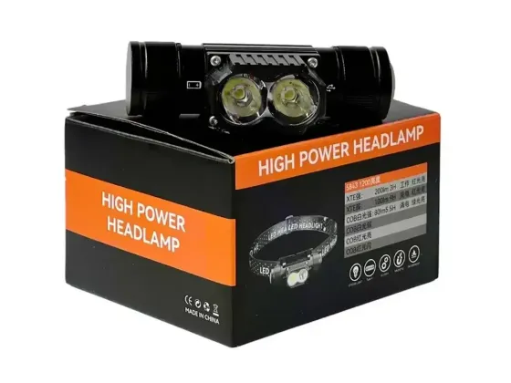 Налобний ліхтар з акумулятором 1x18650, зарядка Type-C, 3 режими світла, компактний і зручний Одеса